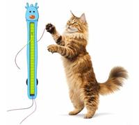 Auto Motion Flying Rope Cat Toy - From Lazy to Crazy, Wall Mounted Interactive Cat Toy for Indoor Cats, Hands-Free Electric Moving Rope, Boredom Relief & Exercise Toy for Cats (Blue)
