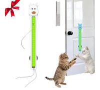 Auto Motion Flying Rope Cat Toy, Wall Mounted Interactive Cat Toy for Indoor Cats, from Lazy to Crazy, Adjustable Electric Play with Autonomous Playtime, Exercise and Boredom Relief Toy (White)