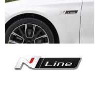 Auto NLine Metal Emblem N Line Sticker for Trunk Mudguard Badge for i20 Verna Tucson All Car 11.5cm x 2cm