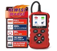 Auto OBD2 Scanner Code Reader, OBDII Automatic Diagnostic Tool for Car Code Reader OBD EOBD Diagnostic Error Memory Reading Error Reader for All OBD II Protocol Cars, Bright Red