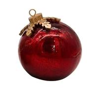 Auto-Off LED Christmas Globe with 6" Cracked Glass Tabletop Decor, Metal Snowflake Accent & Timer Christmas Light Ball