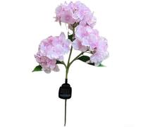 Auto On Solar Hydrangea Light 75cm Garden Ornament Auto On Solar(Pink) | silk cloth head, rust-proof for steel stake, IP44 weather resistance, blue purple pink options, lawn decoration