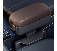 Auto Organiseur de Console Centrale Pour Volkswagen Id.Buzz Cargo,Organiseur de Console Centrale Boîte de Rangement Pour Accoudoir Plateau de Rangement Abs Accessoires Intérieurs, LLHJUNUK, Brown-w