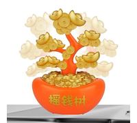 Auto Ornament - Solar Driven Vibrating Mechanism, Prosperity Foliage Display, Appealing Interior Flair, Instrument Panel Feature, Lorry Motorhome Items, Sedan Transport Gift