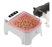 Auto Pet Dispenser Feeder - Digital Timer Bowl, Indoor Cat Puppy Device | Powered Smart with Adjustable Portions Convenient Food Station Freshness Preservation for Multiple Meal Small House Pets