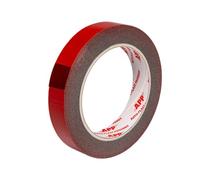 AUTO-PLAST PRODUKT Acrylic Tape, Double-Sided Adhesive, Extra Strong, Waterproof, Red, 5m x 19mm