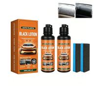 Auto Plastic Black Lotion, Auto Plastic Restorer Kit, Car Plastic Restorer Black, Plastic Restorer for Cars, Plastic Care for Car Interior, Restores Faded Trim, Long-Lasting Shine (2PC)