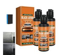 Auto Plastic Black Lotion, Restorer Restores Original Automotive Plastics, Auto Plastic Restorer Kit, Car Care Solution, Effectively Removes Interior Components Stains, Restores Shine (3pcs)