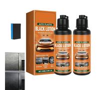 Auto Plastic Black Lotion, Restorer Restores Original Automotive Plastics, Auto Plastic Restorer Kit, Car Care Solution, Effectively Removes Interior Components Stains, Restores Shine (2pcs)