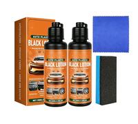 Auto Plastic Restorer Kit, Car Plastic Restorer Black for Car Interior & Exterior, Hydrophobic Coating for Faded Rubber & Plastic, UV Protection, Long-Lasting Shine, Non-Greasy Formula (2PC)