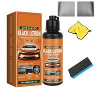 Auto Plastic Restorer Kit - Plastic Restorer for Car Interior & Exterior, Restores Luster to Faded Plastics and Rubbers, Includes Sponges, for Seats, Wheels, Dash (1Set)