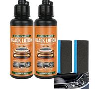 Auto Plastic Restorer Kit, Plastic Restorer for Cars, 100ml Car Interior Care Restorer Kit, Can Restore the Luster of Faded Plastics and Rubbers, Fast & Easy, for SUV, Truck, Or Motorcycle (2 Pcs)