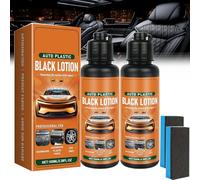 Auto Plastic Restorer Kit,Plastic Restorer for Cars, 100ml Car Interior Exterior Cleaner with Sponges, Restore Faded Plastics & Rubbers, Restores Original Shine of Automotive Plastics (2pcs)