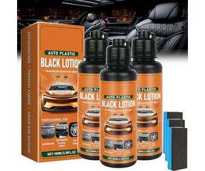 Auto Plastic Restorer Kit,Plastic Restorer for Cars, 100ml Car Interior Exterior Cleaner with Sponges, Restore Faded Plastics & Rubbers, Restores Original Shine of Automotive Plastics (3pcs)