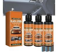 Auto Plastic Restorer Kit,Plastic Restorer for Cars,Car Interior Care Restorer Kit,Auto Plastic Black Lotion,Can Restore The Luster of Faded Plastics & Rubbers,Fast & Easy for SUV,Truck,etc (3 pcs)