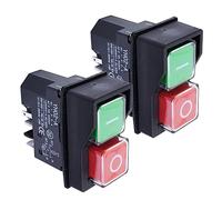 Auto-plaza 2X Electric On Off Switch IP55 Red and Green Button 250v for Belle Minimix Cement Mixer Electric Switch Replacement Set