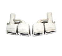 Auto Protection For Benz CLS-Class W218 2011-2018 Exhaust Pipe Stainless Steel Black Quad Muffler Tip Nozzle(Silver)