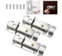 Auto-Rebound Security Door Latch One Touch Push Button，3pc：4 inches
