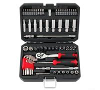 Auto Repair Tool Kit 67-Piece 1/4 Drive Compact | for forged CR-V alloy, high torque resistance, rust protected, black finish, 22x16x6cm case size