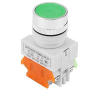 Auto Reset Pushbutton Switch, LAY37-11BN 220V 5A Flat Head Green Push Button Momentary Switch 22mm Mount