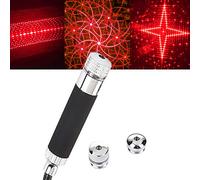 Auto Roof Star Projector Lights Car Star USB Night Lights, Flexible Atmosphere Decorations Lamp with 3 Replacement Heads for Differen Lighting Effects for Bedroom, Car, Party, Ceiling (3 in 1, Red)