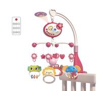 Auto-Rotating Infant Musical Mobile with 400 Lullabies, Star Red | Auto-rotating Star Projector with Remote Control, 400 Tunes for Bedside Sensory Stimulation with Infant Visual