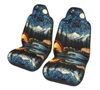 Auto Seat Cover Camper Bears Under The Night Front Seats Protector Water Resistant Vehicle Seat Cover Breathable Front Car Seats Covers For Suv Fit Most Cars Drive 52X138 Cm