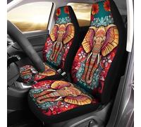 Auto Seat Cover Gold Purple Elephant Red Blue Flowers Vehicle Seat Cover Easy Clean Auto Interior Covers Accessories Protector For Truck Drive Fit Most Cars 52X138 CM
