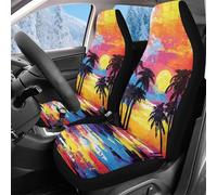 Auto Seat Cover Hawaii Palm Tree Sunset Front Seats Protector Water Resistant Auto Interior Covers Easy Fit Protector For Drive Suv Fit Most Cars 52X138 Cm