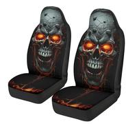 Auto Seat Cover Horror Punk Skull Summer Thin Front Seats Protector Accessories Protector Easy Fit Front Car Seats Covers For Truck Fit Most Cars Drive 52X138 Cm