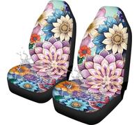 Auto Seat Cover Mexico Dahlia Front Seats Protector Water Resistant Front Car Seats Covers Easy Clean Auto Interior Covers For Fit Most Cars Van Drive 52X138 Cm