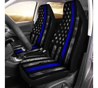 Auto Seat Cover Thin Blue Line Usa Flag Retro Waterproof Protector Easy Clean Auto Interior Covers Breathable Front Seats Protector For Drive Fit Most Cars Van 52X138 Cm