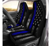 Auto Seat Cover Thin Blue Line Usa Flag Vintage Waterproof Front Seats Protector Accessories Front Car Seats Covers Easy Fit Auto Interior Covers For Drive Truck Suv 52X138 Cm