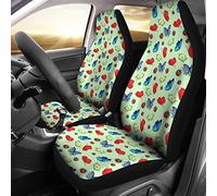 Auto Seat Covers Butterfly Flower Pattern Green Background Cars Bucket Seats Cover Universal Sedans Bucket Seats Covers Comfort Car Front Seat Cover Decor For Sedan Trucks Suv 52X138 CM