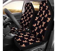 Auto Seat Covers Chihuahua Dog Cartoon Black Background Car Front Seat Cover Decor Universal Car Back Bucket Protectors Durable Cars Bucket Seats Cover For Trucks Suv Sedan 52X138 CM