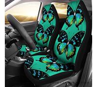 Auto Seat Covers Color Butterfly Green Background Car Back Bucket Protectors Universal Car Front Seat Cover Decor Comfort Sedans Bucket Seats Covers For Most Automotive Trucks Sedan 52X138 CM
