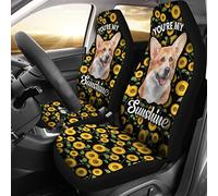 Auto Seat Covers Corgi Dog You'Re My Sunshine Sunflower Car Back Bucket Protectors Universal Sedans Bucket Seats Covers Comfort Cars Bucket Seats Cover For Most Automotive Suv Sedan 52X138 CM