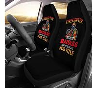 Auto Seat Covers Firefighter Because Official Job Title Sedans Bucket Seats Covers Universal Car Back Bucket Protectors Decorative Car Front Seat Cover Decor For Most Automotive Sedan 52X138 CM