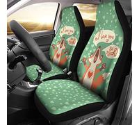 Auto Seat Covers Fox I Love You Heart Background Cars Bucket Seats Cover Universal Sedans Bucket Seats Covers Comfort Car Front Seat Cover Decor For Sedan Trucks Suv 52X138 CM