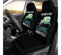 Auto Seat Covers Husband Wife Camping Partners Cars Bucket Seats Cover Universal Sedans Bucket Seats Covers Comfort Car Front Seat Cover Decor For Most Automotive Suv Trucks 52X138 CM