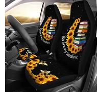 Auto Seat Covers Librarian Sunflower You Are My Sunshine Cars Bucket Seats Cover Universal Sedans Bucket Seats Covers Colorful Car Front Seat Cover Decor For Sedan Most Automotive Suv 52X138 CM