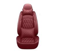 Auto Seat Covers Set For Nissan All Models For Qashqai For X-trail For Tiida For Primera For Pathfinder Leather Car Seat Cover Car Accessories Car-Styling(Wine red pillow)