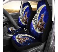 Auto Seat Covers Smile Dogs Love You To The Moon And Back Car Back Bucket Protectors Universal Sedans Bucket Seats Covers Dirty-Proof Car Bucket Seats Cover For Sedan Trucks Suv 52X138 CM