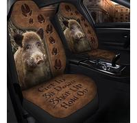 Auto Seat Covers Wild Boar Get In Sit Shut Up Hold On Car Front Seat Cover Decor Universal Sedans Bucket Seats Covers Comfort Car Back Bucket Protectors For Sedan Trucks Suv 52X138 CM