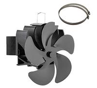 Auto-sensing Wood Log Burning Stove With Thermometer 5-Blade Heat Powered Fan Small Black Bronze Gold Silver Fan Blower Heat Powered Non Electric Home