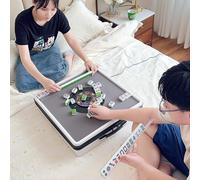 Auto Shuffling Mahjong Table with 144 Magnetic Tiles, Compact Design for 2-5 Players, Perfect for Indoor & Outdoor Use