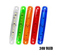 Auto Side Marker Lamp 24V 9 LED with Shell and Waterproof Construction for Use as Tail or Turn Signal Lights on Vehicles (red)