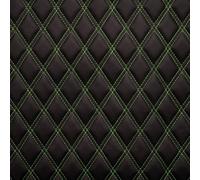 Auto Silicone Hoses Diamond Quilted Padded Faux Leather Upholstery Fabric Green Stitch 1.3M Wide X 15M Car Van Camper Seat Trim Lining