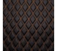 Auto Silicone Hoses Diamond Quilted Padded Faux Leather Upholstery Fabric Orange Stitch 1.3M Wide X 15M Car Van Camper Seat Trim Lining
