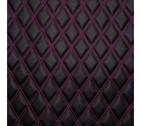 Auto Silicone Hoses Diamond Quilted Padded Faux Leather Upholstery Fabric Pink Stitch 1.3M Wide X 5M Car Van Camper Seat Trim Lining